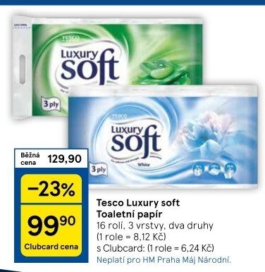 Toaletní papír 3vrstvý Luxury Tesco
