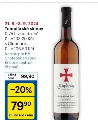 Vína Templářské sklepy Čejkovice