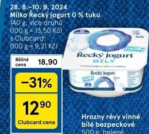 Bílý jogurt řecký 0% Milko