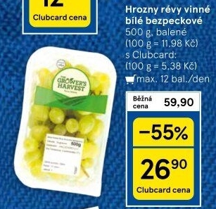 Hrozny bílé bezsemenné The Grower'