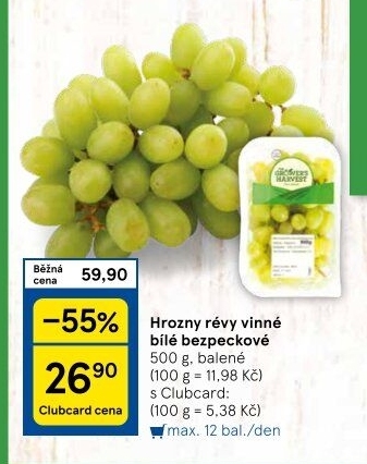Hrozny bílé bezsemenné The Grower'