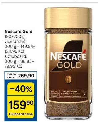 Instantní kávy Nescafé Gold