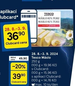 Máslo Tesco