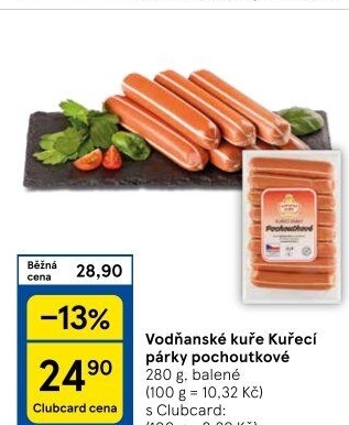 Párky kuřecí pochoutkové Vodňanské kuře