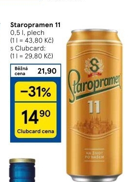 Pivo světlý ležák 11° Staropramen