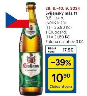 Pivo světlý ležák 11° Svijanský Máz Svijany