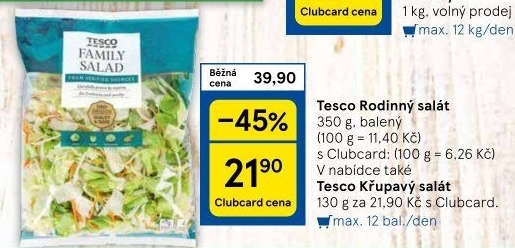 Salát Family mix Tesco