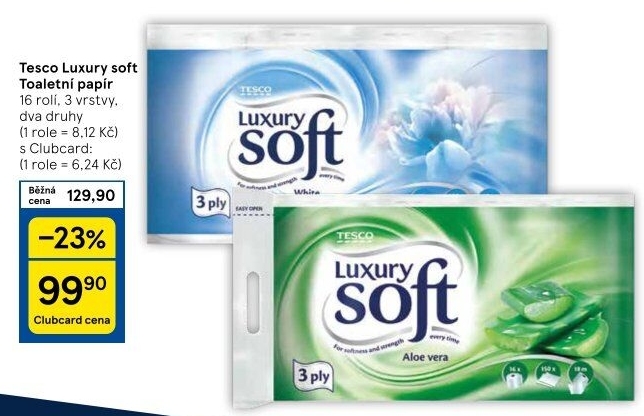 Toaletní papír 3vrstvý Luxury Tesco