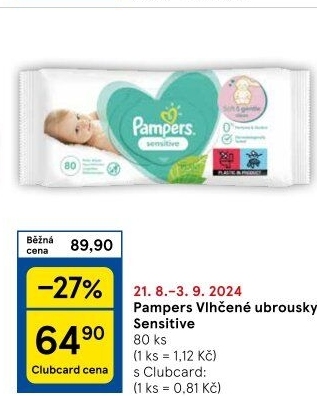 Vlhčené ubrousky dětské Pampers Sensitive