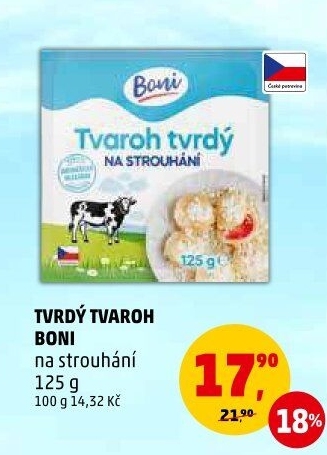 Tvaroh tvrdý na strouhání Boni