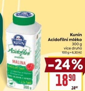 Acidofilní mléko Mlékárna Kunín
