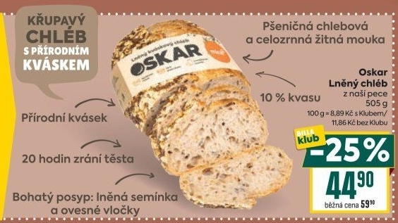 Chléb lněný Oskar Minit