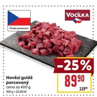 Hovězí maso na guláš Vocílka