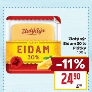 Sýr Eidam 30% Zlatý sýr Milkpol