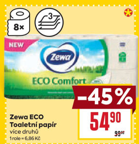 Toaletní papír 3vrstvý Eco Zewa