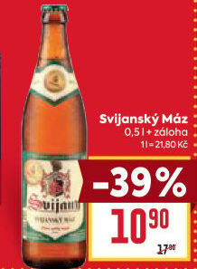 Pivo světlý ležák 11° Svijanský Máz Svijany