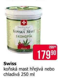 Koňská mast s konopím hřejivá Swiss Medicus