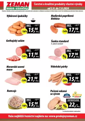 akční leták ZEMAN maso - uzeniny 2.9.2024-7.9.2024