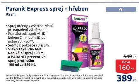 Sprej proti vším Express Paranit