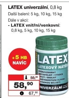Latexový nátěr univerzální Barvy a laky Hostivař