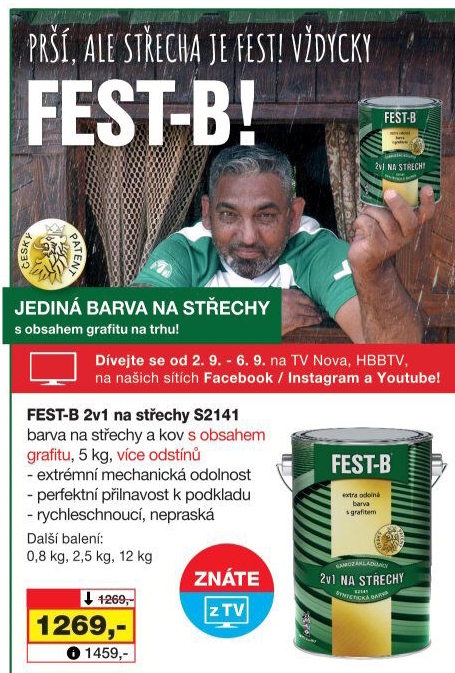 Nátěr na střechy i železo Fest - B 2v1