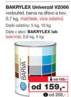 Univerzální email Bakrylex Lesk Barvy a laky Hostivař
