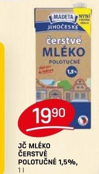 Mléko čerstvé lahodné Jihočeské Madeta - 1,5% polotučné