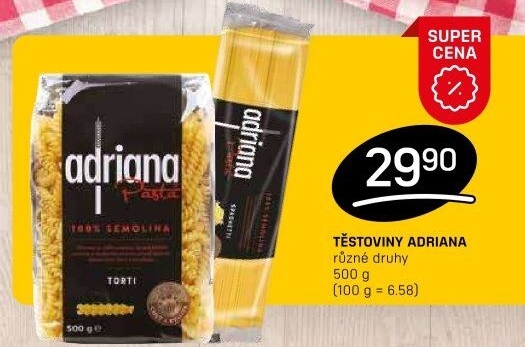 Těstoviny semolinové Adriana