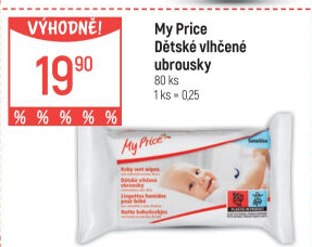 Vlhčené ubrousky dětské My Price