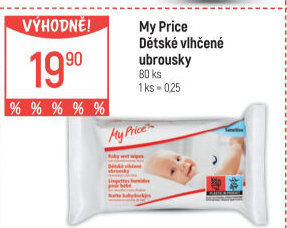Vlhčené ubrousky dětské My Price