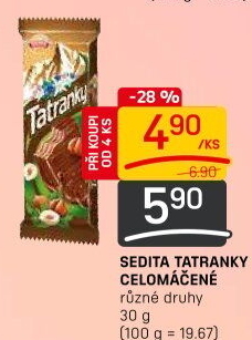 Celomáčené Tatranky Sedita