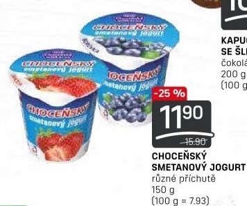 Jogurt smetanový ochucený Choceňský