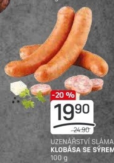 Klobása se sýrem Sláma