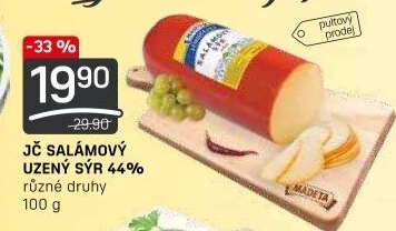 Sýr uzený salámový 44% Jihočeský Madeta