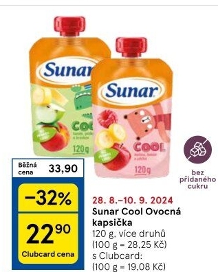 Kapsička do ručičky Ovocné pyré Cool Sunar