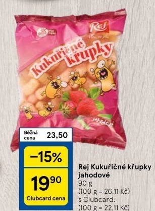 Křupky kukuřičné ochucené bez lepku Rej