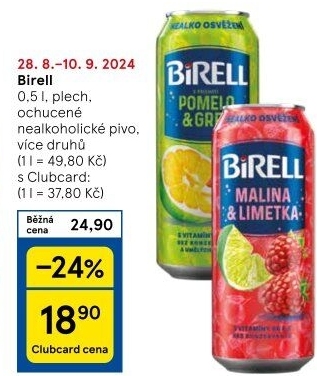 Nealkoholické pivo ochucené Birell