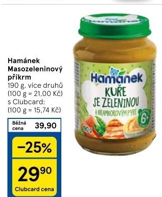 Příkrm masozeleninový Hamánek