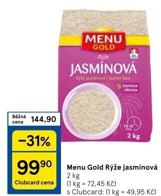 Rýže jasmínová Menu Gold