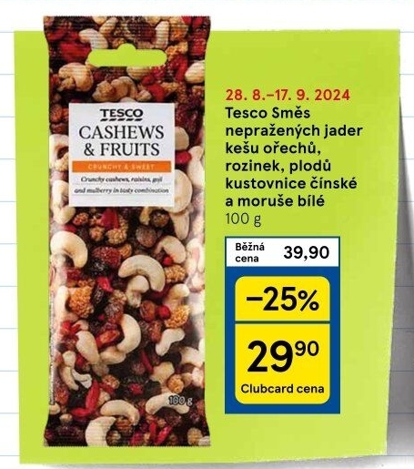 Směs sušeného ovoce a ořechů Tesco
