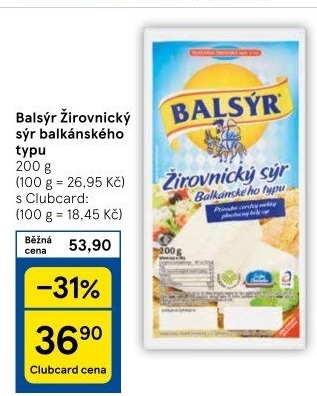 Sýr Balsýr Mlékárna Žirovnice