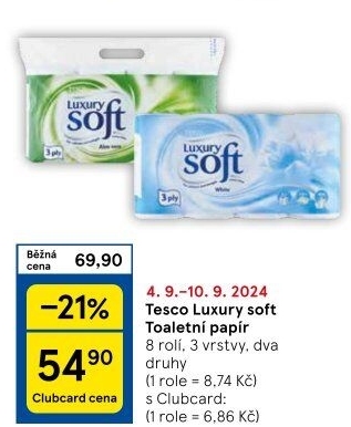 Toaletní papír 3vrstvý Luxury Tesco