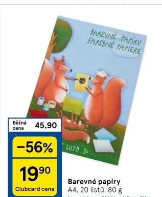 Barevné papíry A4