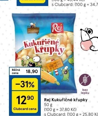 Kukuřičné křupky bez lepku Rej