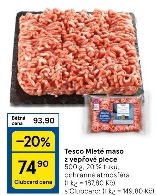 Maso mleté vepřové Tesco