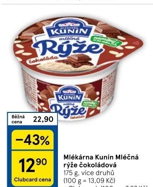 Mléčná rýže Mlékárna Kunín