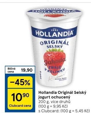 Ochucený jogurt selský Hollandia