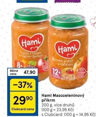 Příkrm masozeleninový Hami