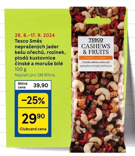 Směs sušeného ovoce a ořechů Tesco