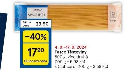 Těstoviny Tesco